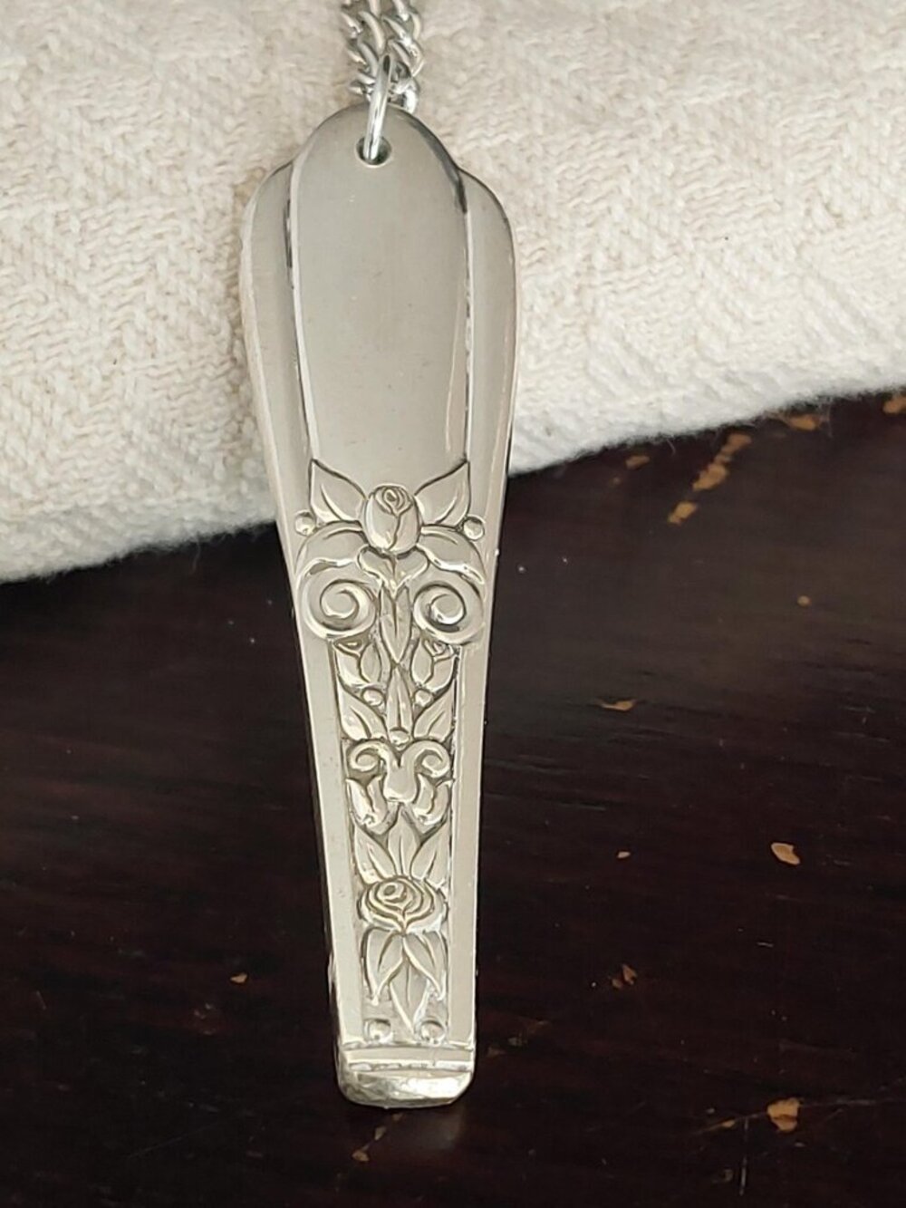1967 Oneida Baroque Rose Vintage Silverware Pendant Only Upcycled Boho -No Chain